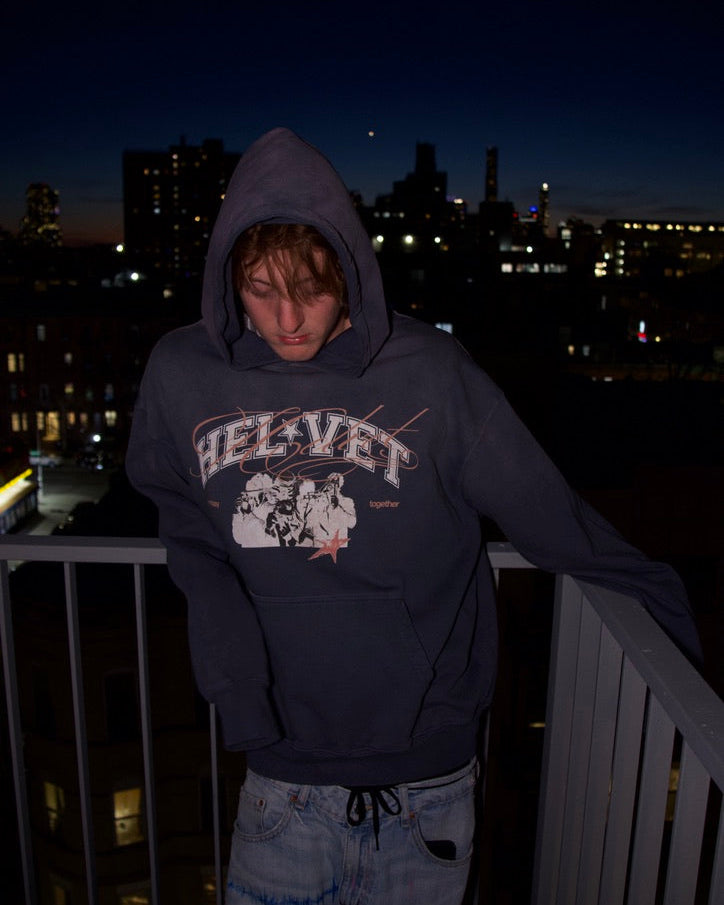 Helvet Paparazzi Hoodie Worn in Newyork by young adult. 