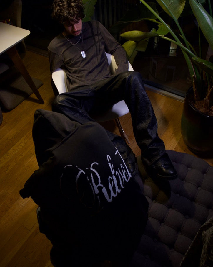 BURNT ZIP UP "CHARCOAL" front view, Helvet Newyork.