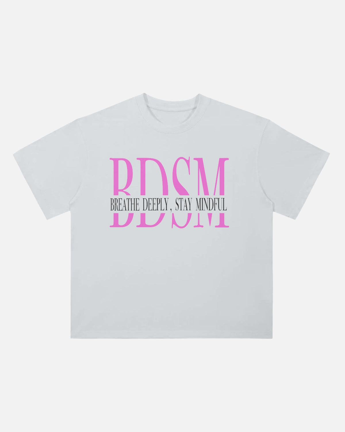 BDSM TEE "GREY" front view, Helvet Newyork.