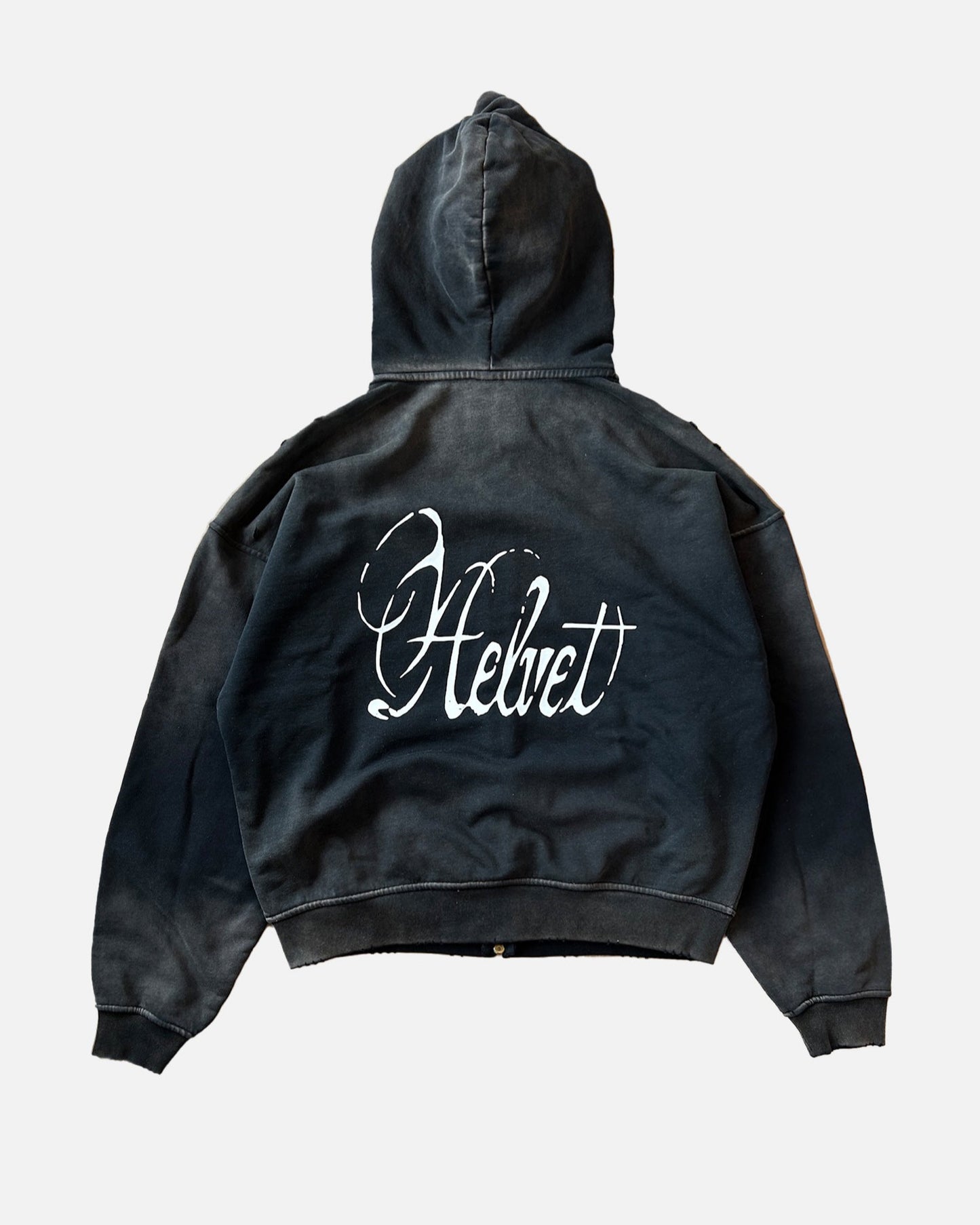 BURNT ZIP UP "CHARCOAL" front view, Helvet Newyork.