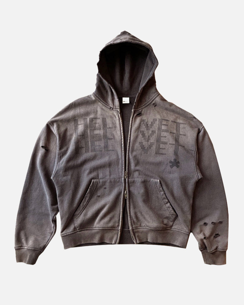"DUSK" ZIP UP front view, Helvet Newyork.