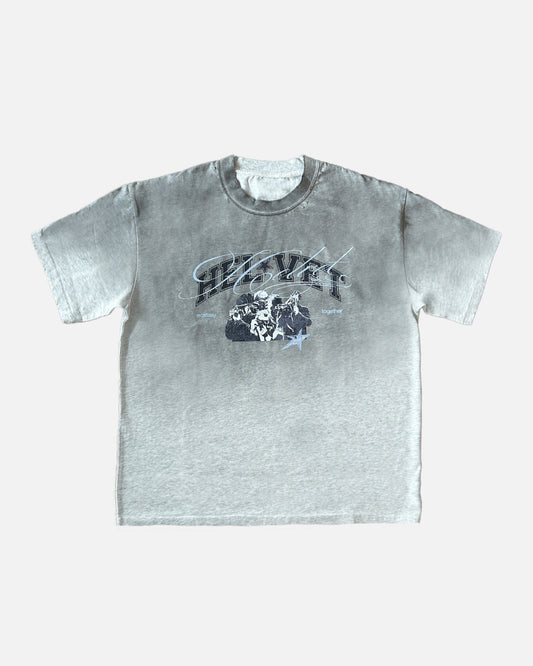 Helvet Premium Dirty Grey Graphic Tee Shirt with high quality graphic and vintage fade.